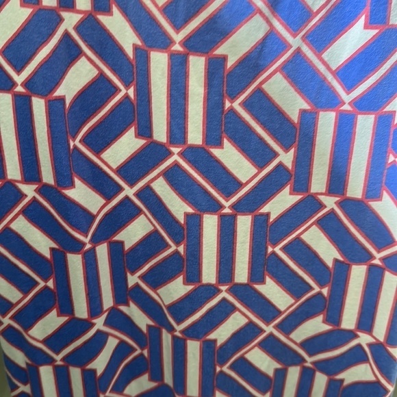 MAHI GOLD Womens Summer Maxi Dress Scoop Neck Sleeveless Geometric Pink Blue M - Picture 3 of 3